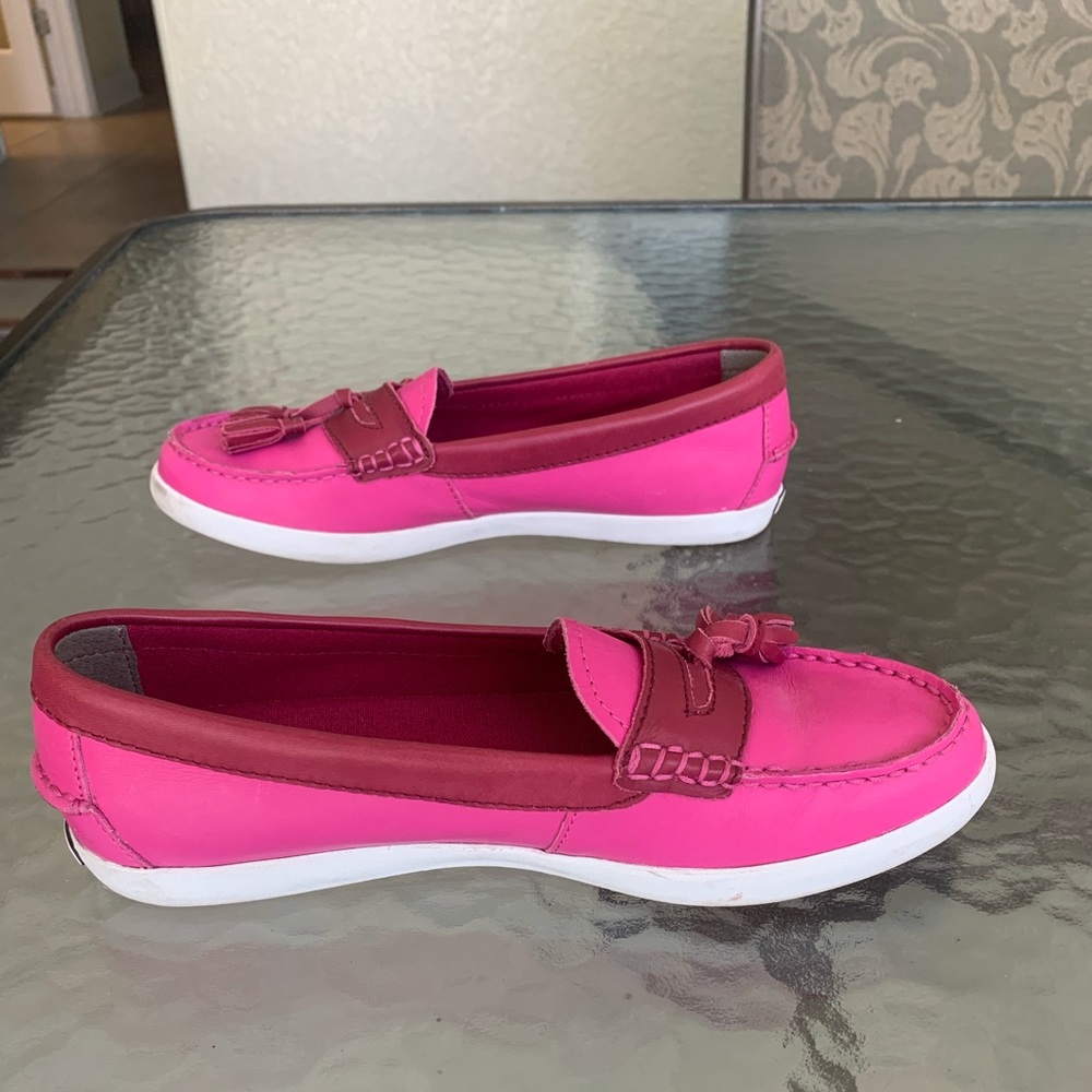 Cole Haan Pink Two-Tone Tassel Loafers.  Size 7.  Excellent Condition.